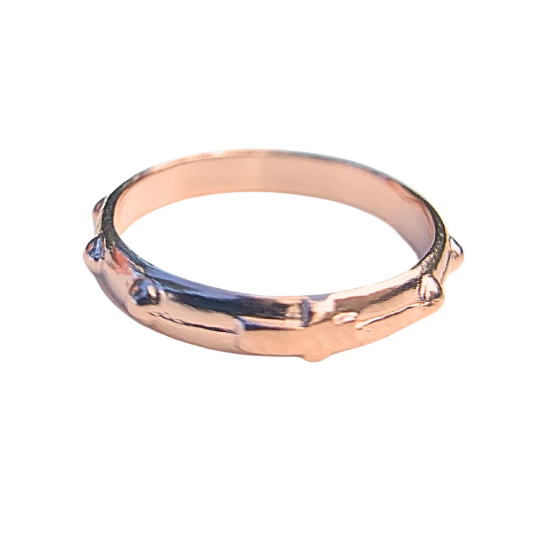 Rosary Ring Rose Gold 18ct Rose Gold Diamond Cross Rosary Ring