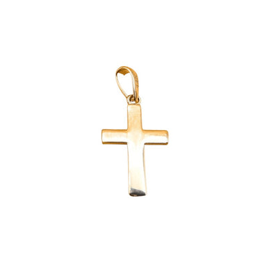 14k Gold Polished Dainty Cross Charm 0.36" X 0.5" - Guadalupe Gifts