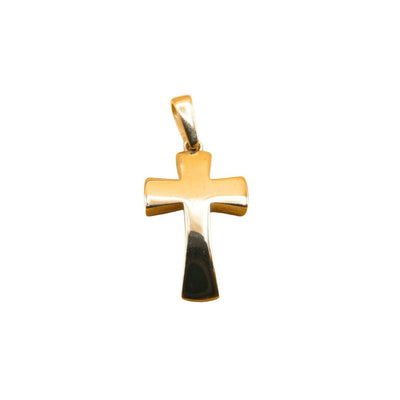 14k Gold Polished Small Cross Pendant 0.4" X 0.57" - Guadalupe Gifts
