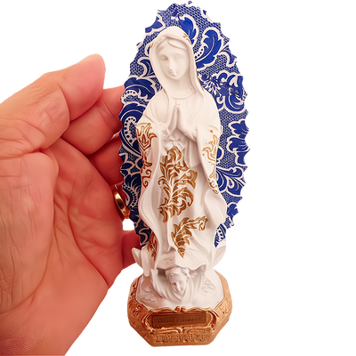 Our Lady of Guadalupe Blue & Gold Small Statue 6"