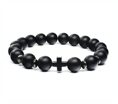 Cross Black Onyx Bracelet - Guadalupe Gifts