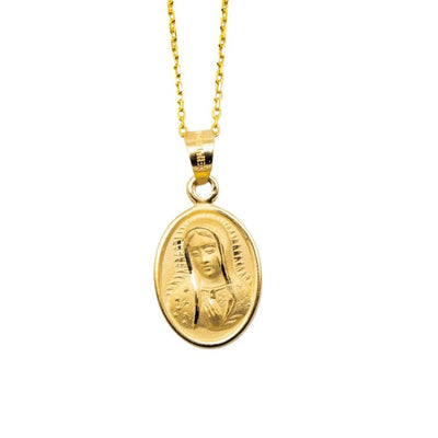 Gold Guadalupe Oval Portrait Necklace - Guadalupe Gifts