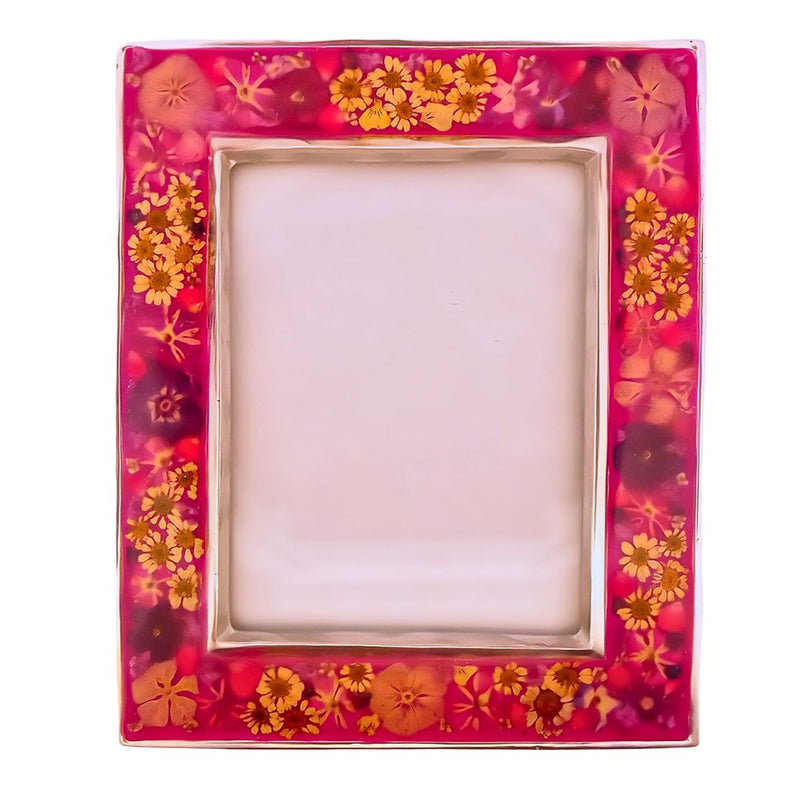 Picture Frame w/ Pressed Flowers 6.3" x 5.1" - Guadalupe Gifts