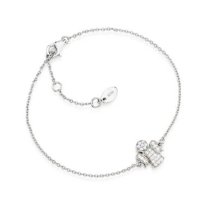 Silver Angel Bracelet w/ Zirconias - Guadalupe Gifts