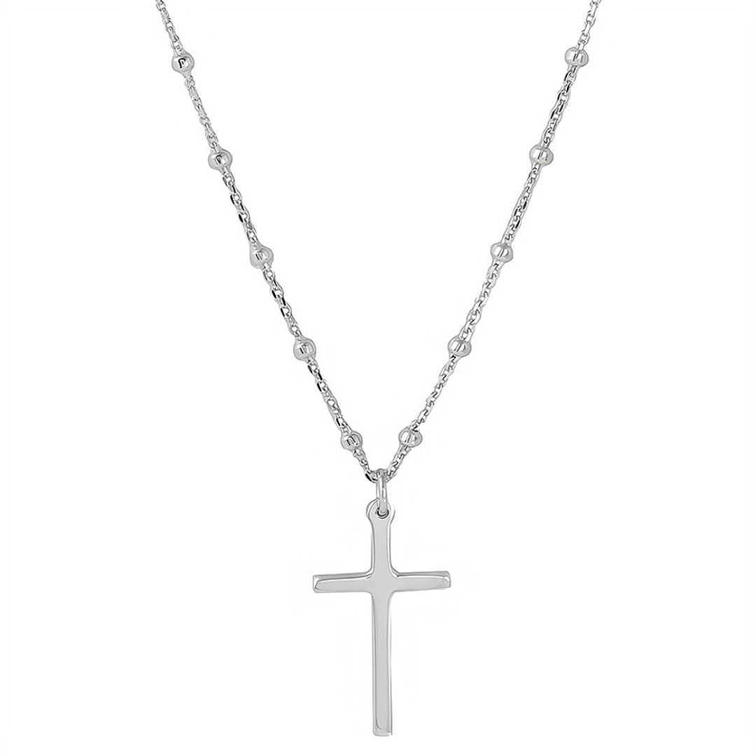 925 Cross Pendant | Cross Beaded Chain Necklace | Made In Italy