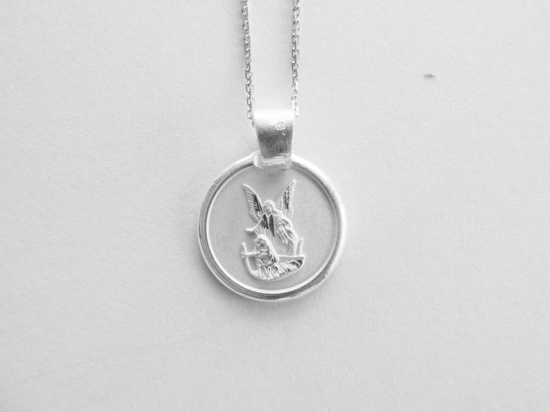 Silver Guardian Angel Necklace - Guadalupe Gifts