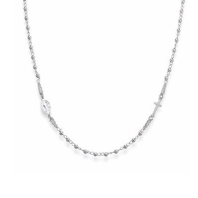 Sterling silver Rosary choker, rhodium - Guadalupe Gifts