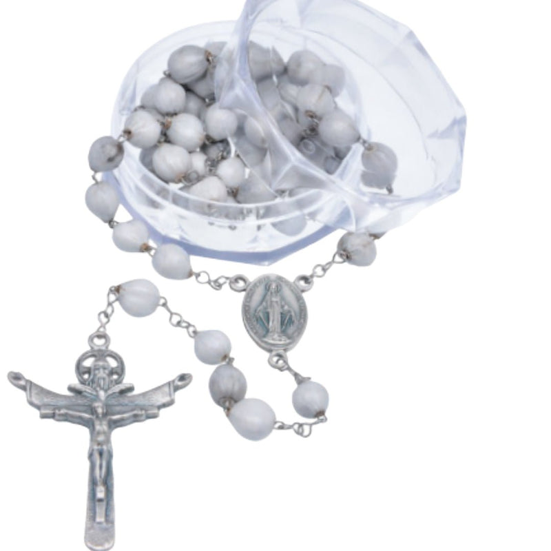 White Holy Trinity Rosary - Guadalupe Gifts