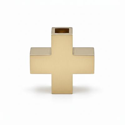 14k Gold Greek Matte Finish Cross Pendant 0.6" X 0.6" X 0.2" - Guadalupe Gifts