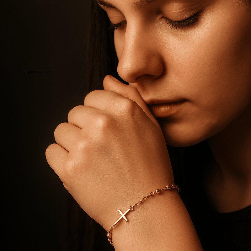 14k Gold Miraculous Medal Rosary Bracelet 7 - inch - Guadalupe Gifts