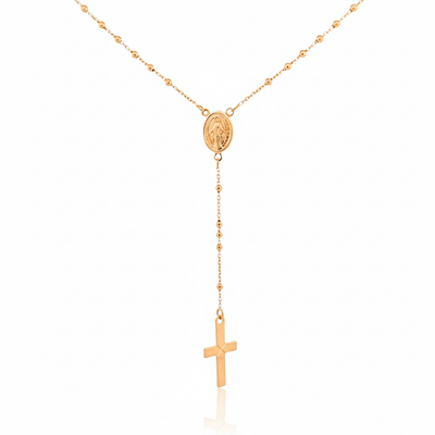 14k Gold Rosary Necklace 18 - inch - Guadalupe Gifts