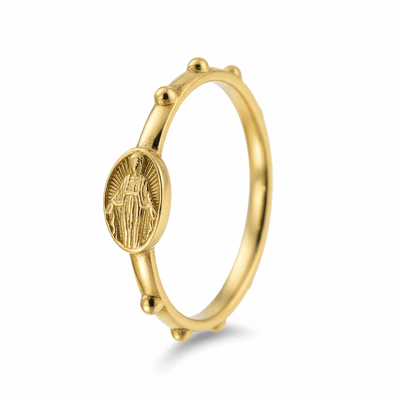 14k Gold Rosary Ring - Guadalupe Gifts