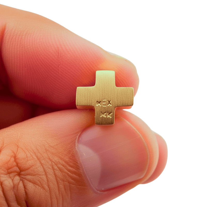 14k Greek Cross Pendant | Mini | 14k Solid Gold 0.4” X 0.4” X 0.2” - Guadalupe Gifts