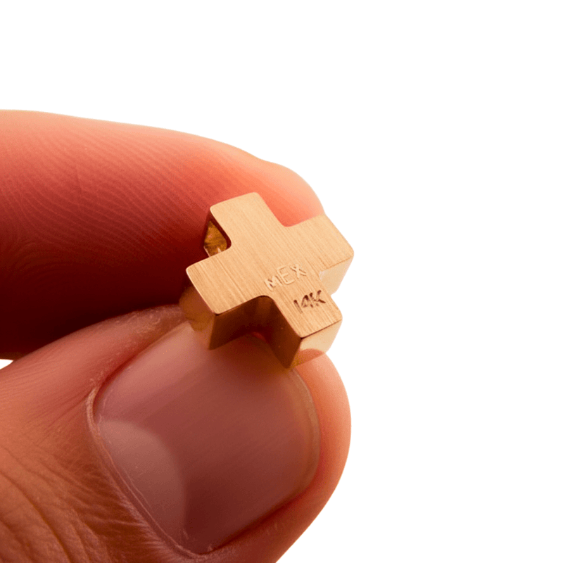 14k Greek Cross Pendant | Mini | 14k Solid Gold 0.4” X 0.4” X 0.2” - Guadalupe Gifts