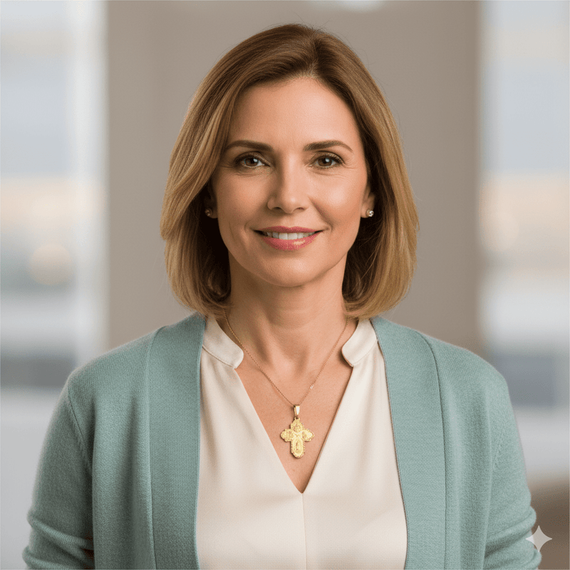 14kt Yellow Gold Four Way Cross Pendant 1" x 0.7" - Guadalupe Gifts