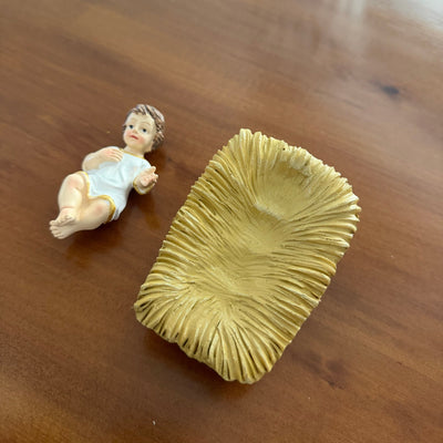 Baby Jesus Figurine for Christmas Nativity – Handcrafted Resin Statue 1.6" x 3.2" x 1.9" - Guadalupe Gifts