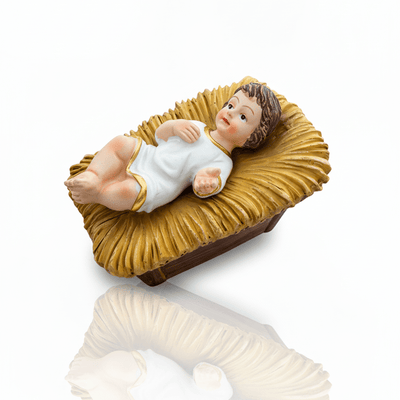 Baby Jesus Figurine for Christmas Nativity – Handcrafted Resin Statue 1.6" x 3.2" x 1.9" - Guadalupe Gifts
