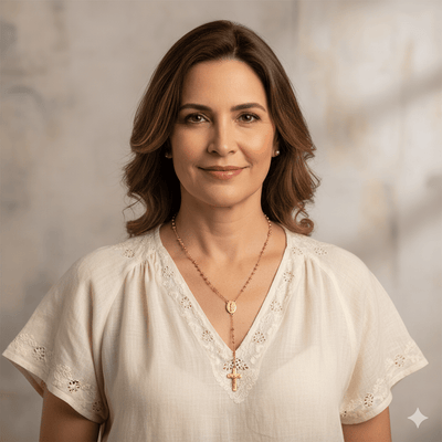 Gold Guadalupe Rosary Necklace 18 - inch - Guadalupe Gifts