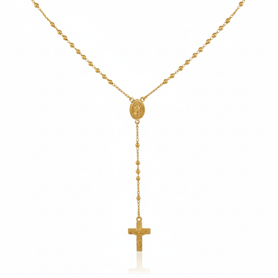 Gold Guadalupe Rosary Necklace 18 - inch - Guadalupe Gifts