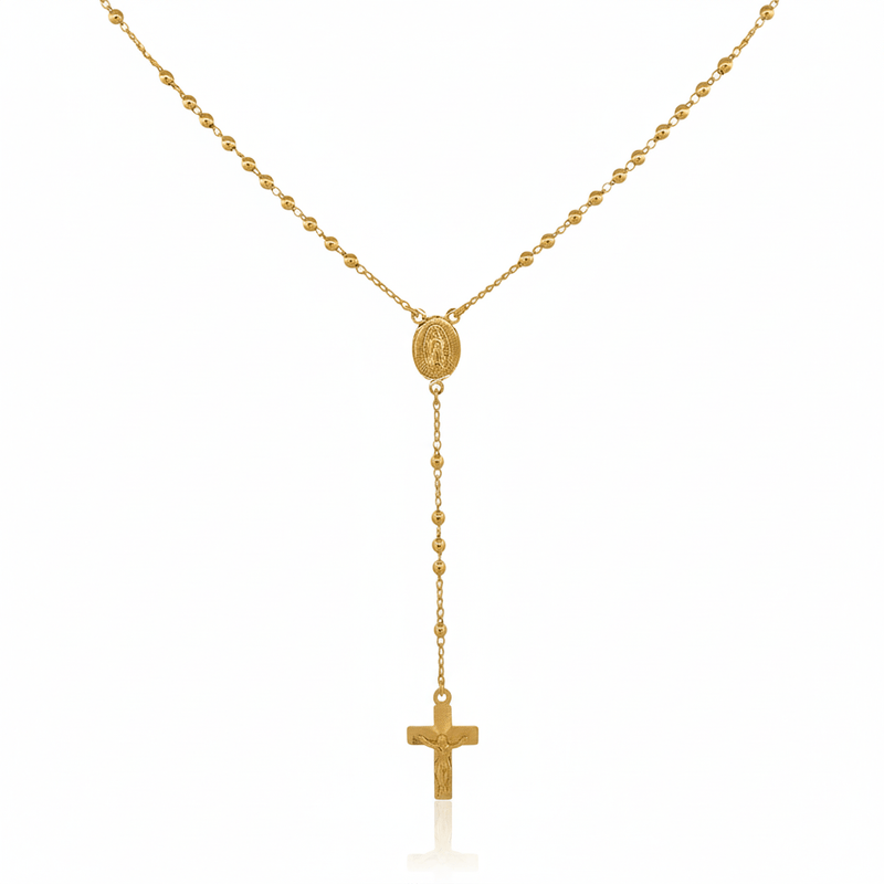 Gold Guadalupe Rosary Necklace 18 - inch - Guadalupe Gifts