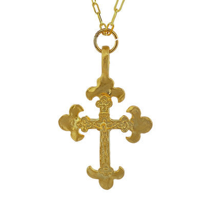 Gold - Plated Byzantine Cross Necklace 22 - inch - Guadalupe Gifts