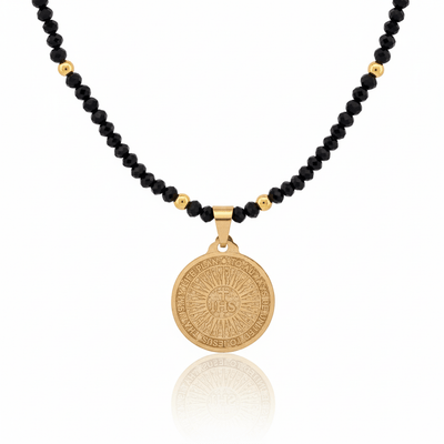 Gold - Plated Carlo Acutis Medal Back Choker Necklace 18 - inch - Guadalupe Gifts