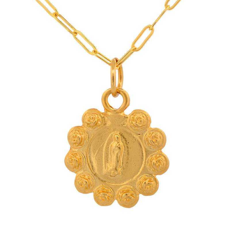 Gold - Plated Our Lady of Guadalupe Necklace 22 - inch - Guadalupe Gifts