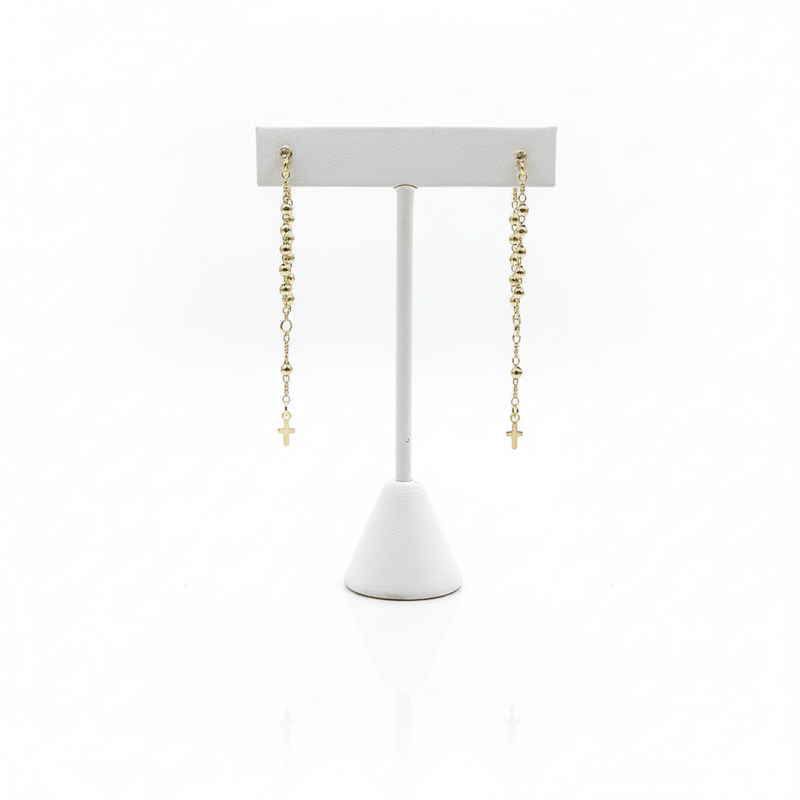 Gold - Plated Rosary Earrings - Guadalupe Gifts