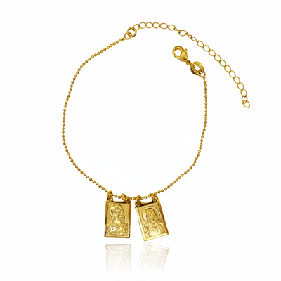 Gold - Plated Scapular Bracelet 8 - inch - Guadalupe Gifts