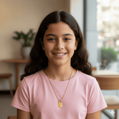 Gold - Plated Scapular Dainty Pendants Necklace for Girls & Boys 16 - inch - Guadalupe Gifts