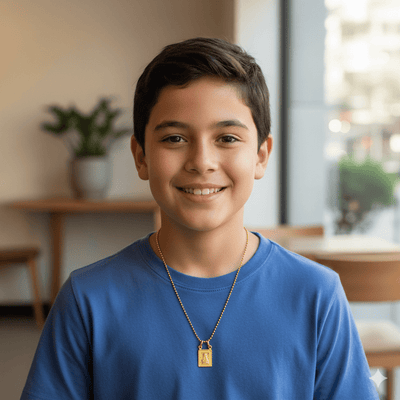 Gold - Plated Scapular Dainty Pendants Necklace for Girls & Boys 16 - inch - Guadalupe Gifts