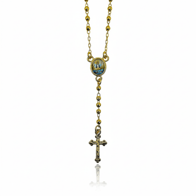 Gold - Plated Tiny Bead Our Lady of Charity Necklace 18 - inch - Guadalupe Gifts