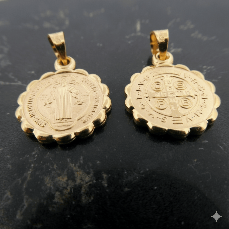 Gold Saint Benedict Medal Verona Necklace 18 - inch - Guadalupe Gifts