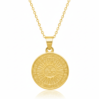 Gold Vermeil Blessed Carlo Acutis Medal Necklace 18 - inch - Guadalupe Gifts