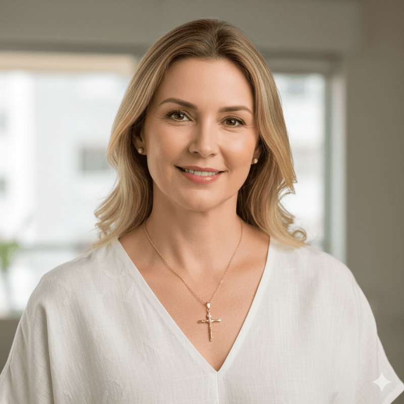 Gold Vermeil Crucifix Necklace 18 - inch - Guadalupe Gifts