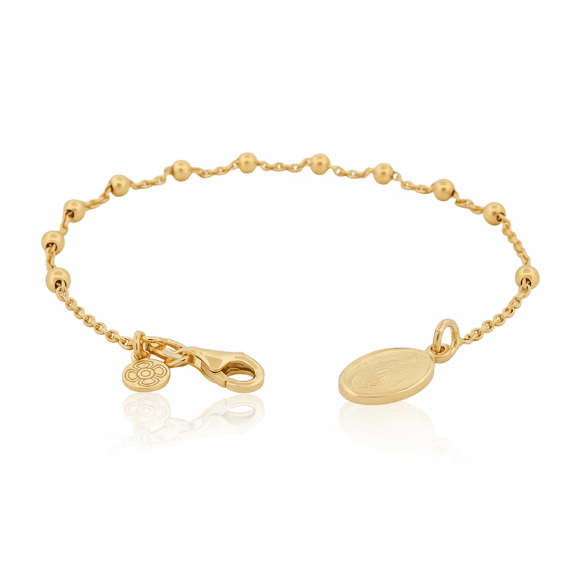 Gold Vermeil Guadalupe Rosary Bracelet 7.5 - inch - Guadalupe Gifts