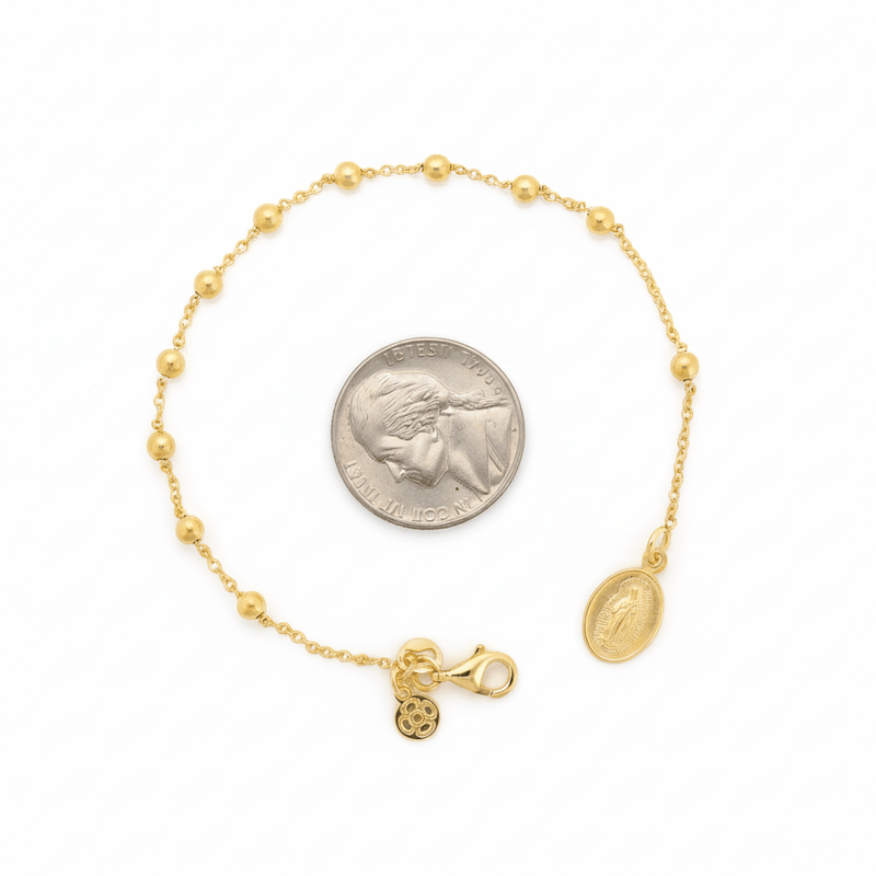 Gold Vermeil Guadalupe Rosary Bracelet 7.5 - inch - Guadalupe Gifts