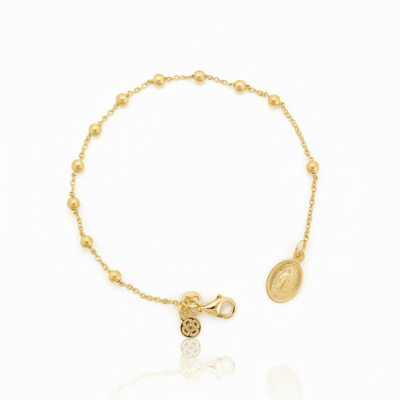 Gold Vermeil Guadalupe Rosary Bracelet 7.5 - inch - Guadalupe Gifts