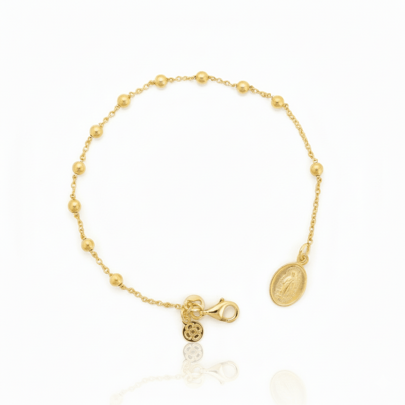 Gold Vermeil Guadalupe Rosary Bracelet 7.5 - inch - Guadalupe Gifts