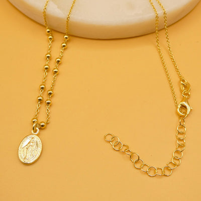 Gold Vermeil Miraculous Mary Medal Necklace - Guadalupe Gifts