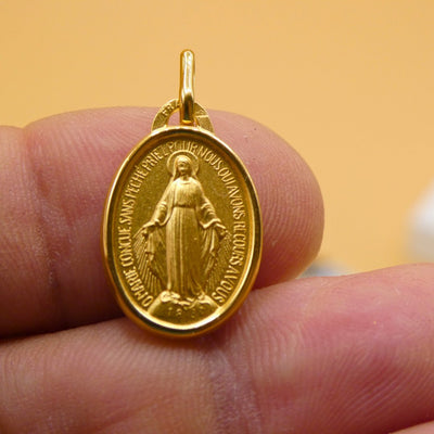 Gold Vermeil Miraculous Medal Necklace 18" | France | Rue du Bac - Guadalupe Gifts