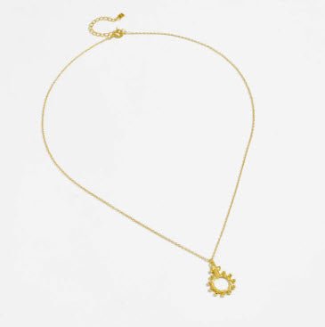 Gold Vermeil Rosary Ring Necklace 18" - Guadalupe Gifts