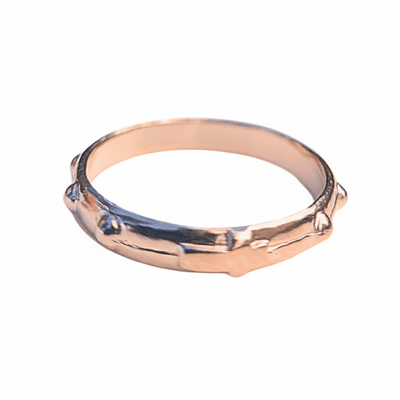 Gold Vermeil (Rose) Silver Rosary Ring - Guadalupe Gifts