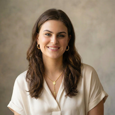 Gold Vermeil Tiny Bead Miraculous Medal Rosary Necklace 18 - inch - Guadalupe Gifts