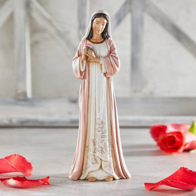 Madonna of the Roses Statue 8.25-inch - Guadalupe Gifts