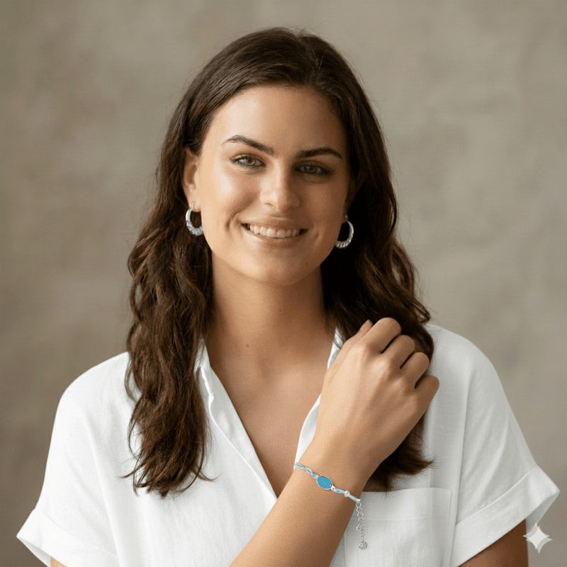 Marian Consecration Bracelet with Miraculous Medal Charm – Adj Light Blue Cord 6.5"+1.5" - Guadalupe Gifts