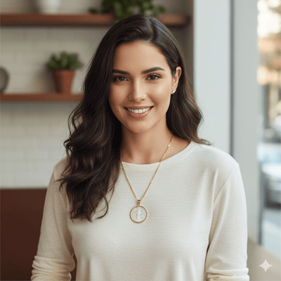 Mother of Pearl Saint Benedict Medal Necklace 18 - inch - Guadalupe Gifts