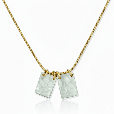 Mother of Pearl Scapular Necklace 18 - inch - Guadalupe Gifts