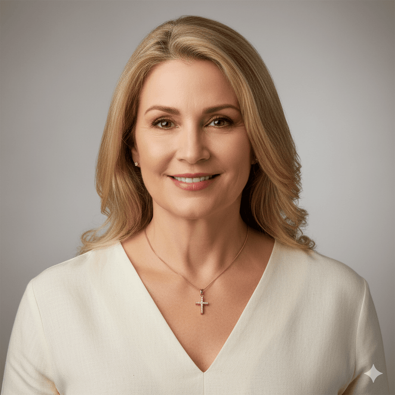 Rose Gold Vermeil Clear CZ Cross Necklace 18 - inch - Guadalupe Gifts