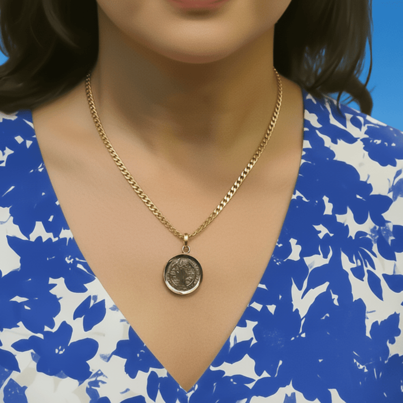 Silver 14k Gold Bezel St Benedict Medal Pendant 0.8" - Guadalupe Gifts